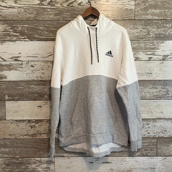 adidas Other - Adidas White and Grey Athletic Lightweight Fleece Hoodie